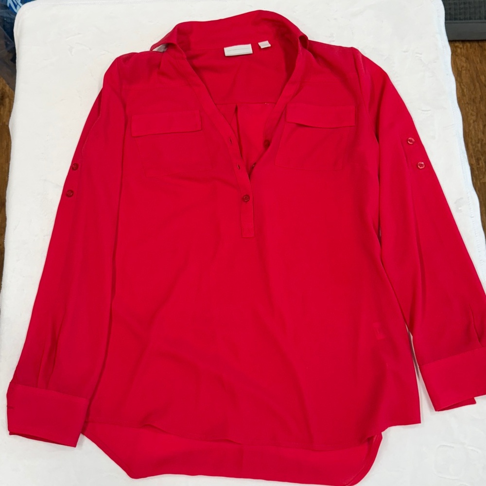 3/$16!!New York & Company Vibrant Red Top